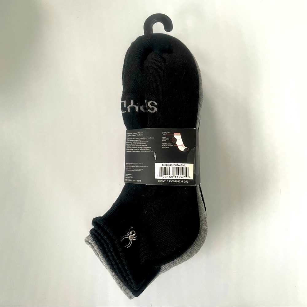 Spyder men’s quarter socks gray 5 pairs size 6-12 - Picture 2 of 3